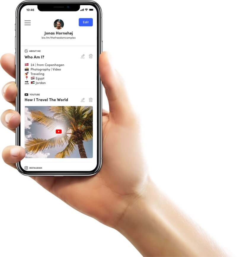 Instagram link in bio example Link in bio profile example